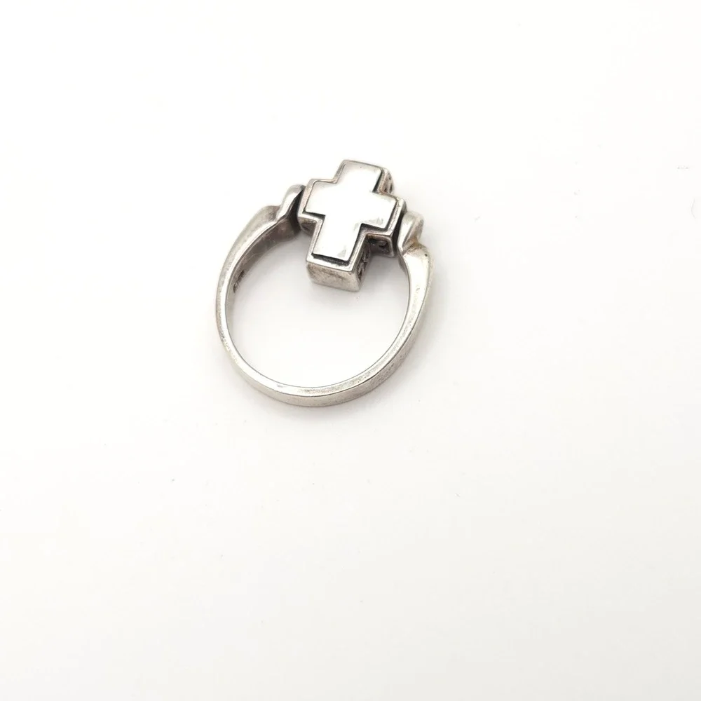 Sterling Silver 925 Reversible Spinning Cross Ring‎ Filigree Sz 5.75